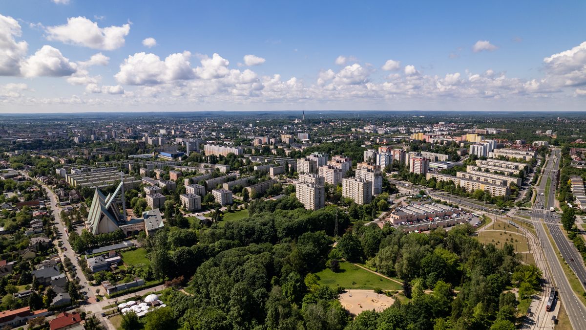 Częstochowa z lotu ptaka