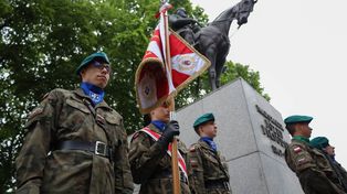 Rzeszowscy Strzelcy uczcili swojego patrona. Uroczystość przed pomnikiem Józefa Piłsudskiego