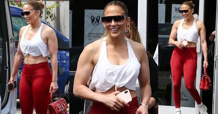 Muskularna Jennifer Lopez w barwach Polski pomyka na siłownię (ZDJĘCIA)