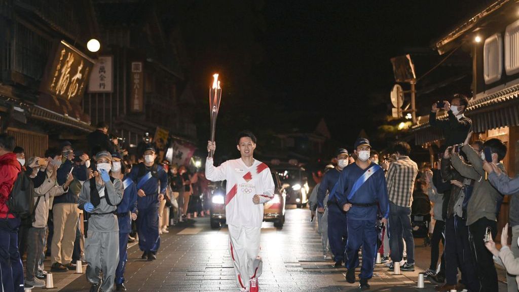 Getty Images / Kyodo News / Na zdjęciu: sztafera z ogniem olimpijskim