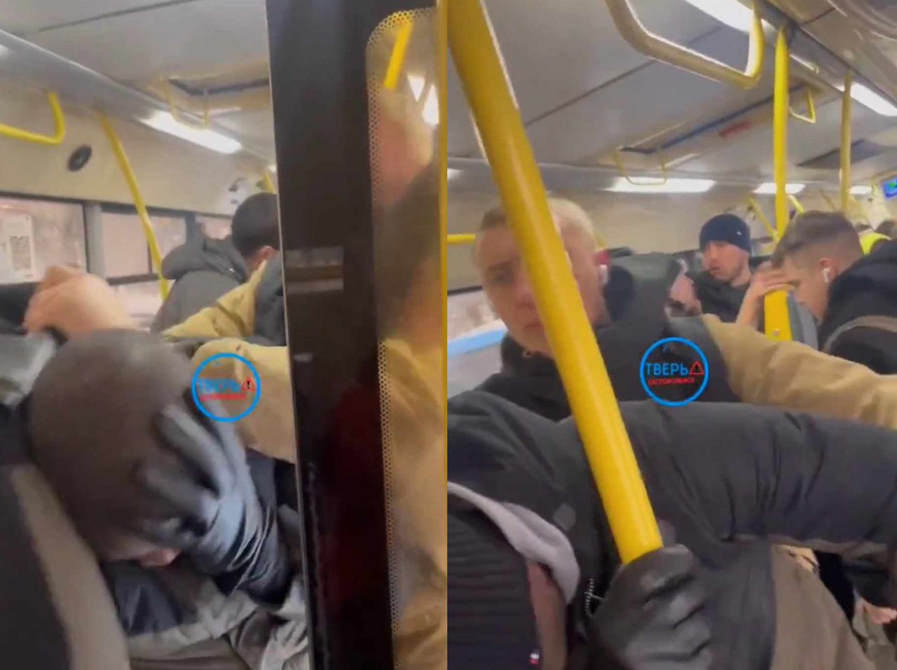 Disturbing footage from Russia. Black passenger assaulted