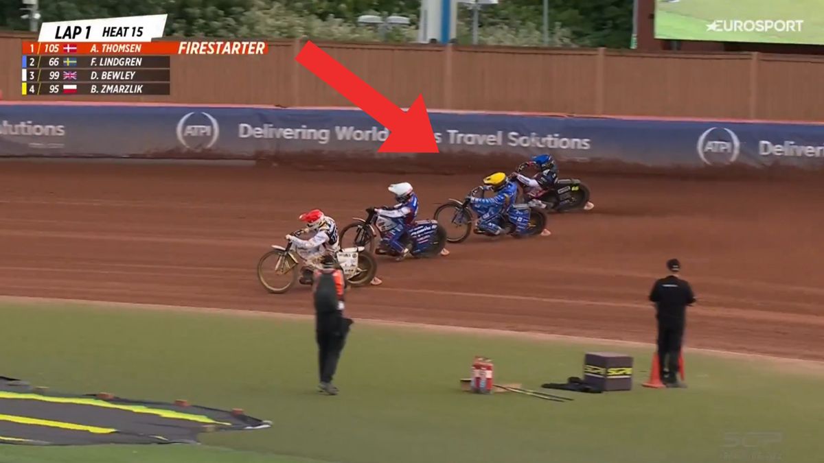 Twitter / Eurosport / Na zdjęciu: Bartosz Zmarzlik przeprowadzający swoją akcję