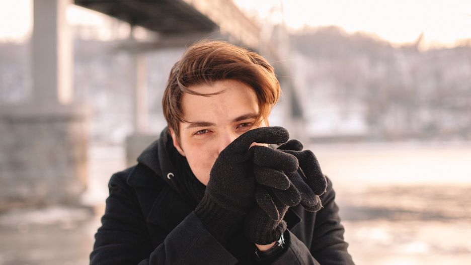 Man, adventure, black, boy, bridge, carefree, caucasian, chilly, coat, cold, date, feeling, freezing, frost, frosty, getting, gloves, hands, happiness, happy, hipster, lifestyle, looking, low, male, millennial, one, outdoors, overcoat, people, person, river, smiling, standing, sunset, teen, teenage, teenager, temperature, travel, unretouched, waiting, warm clothing, warming, warming up, water, weather, winter, wintertime, young