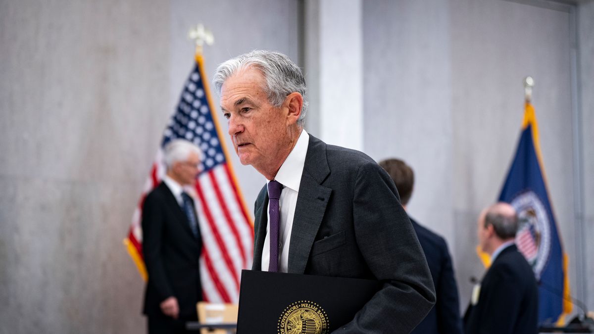 Jerome Powell, chairman of the US Federal Reserve, arrives for the Federal Reserve Integrated Review of the Capital Framework for Large Banks Conference in Washington, DC, US, on Tuesday, July 22, 2025. Treasury Secretary Scott Bessent offered support for Jerome Powell amid regular attacks from Trump administration officials, saying he sees no reason for the Federal Reserve chair to step down. Photographer: Al Drago/Bloomberg via Getty Images