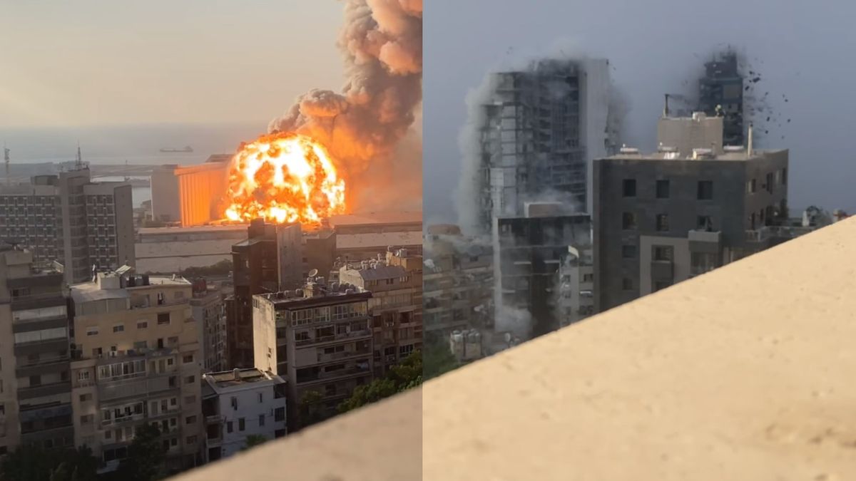 Wybuch w Bejrucie. To ujęcie szokuje rozsadzanymi domami 1