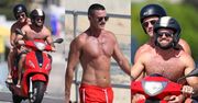 Luke Evans i jego GOŁA KLATA wtulają się w przystojnego kolegę podczas sensualnej przejażdżki skuterem (ZDJĘCIA)