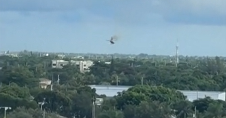Helikopter runął na ziemię. Świadek nagrał moment wypadku na Florydzie