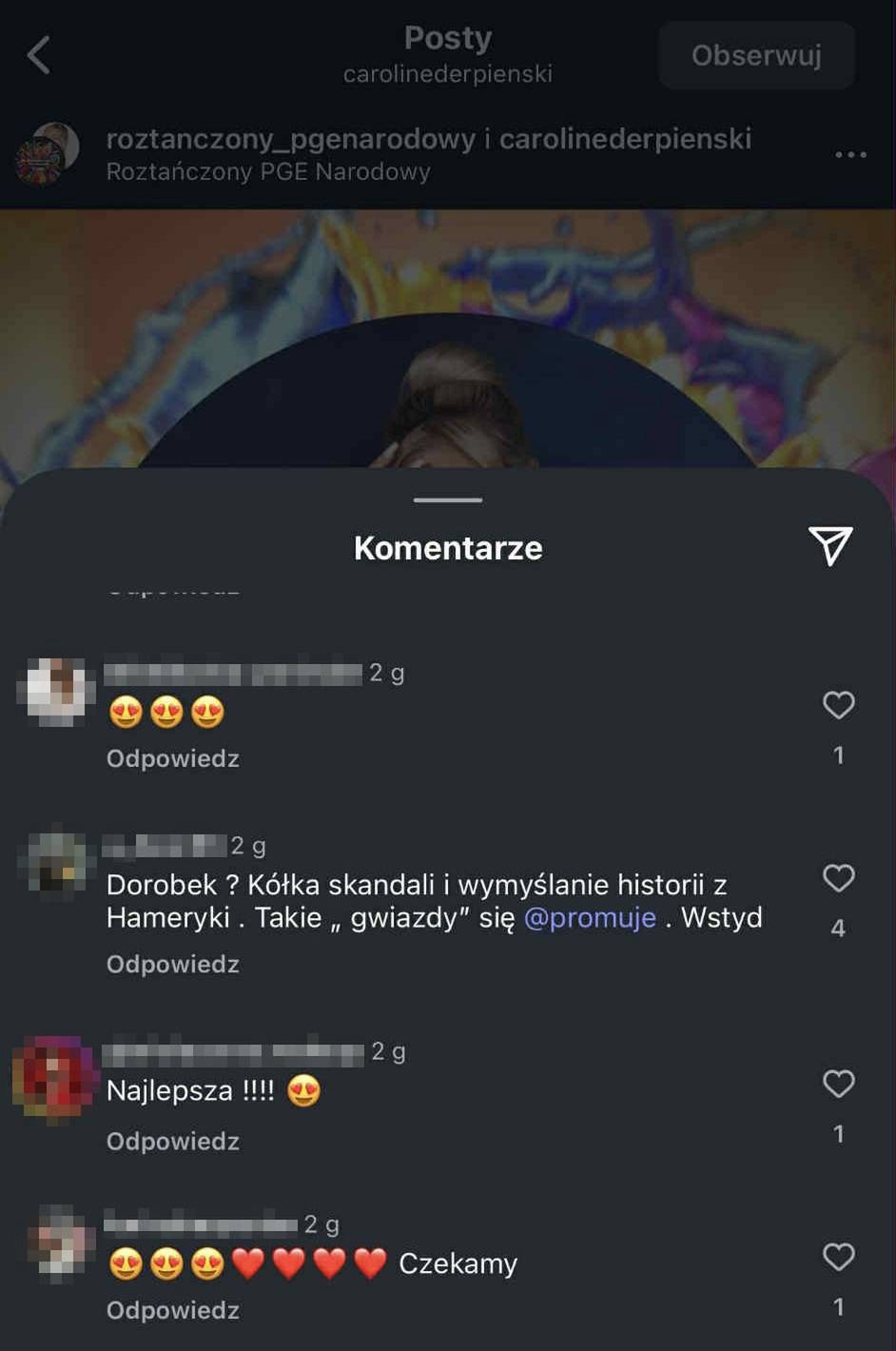 Internauci ocenili dołączenie Caroline Derpienski do line-upu