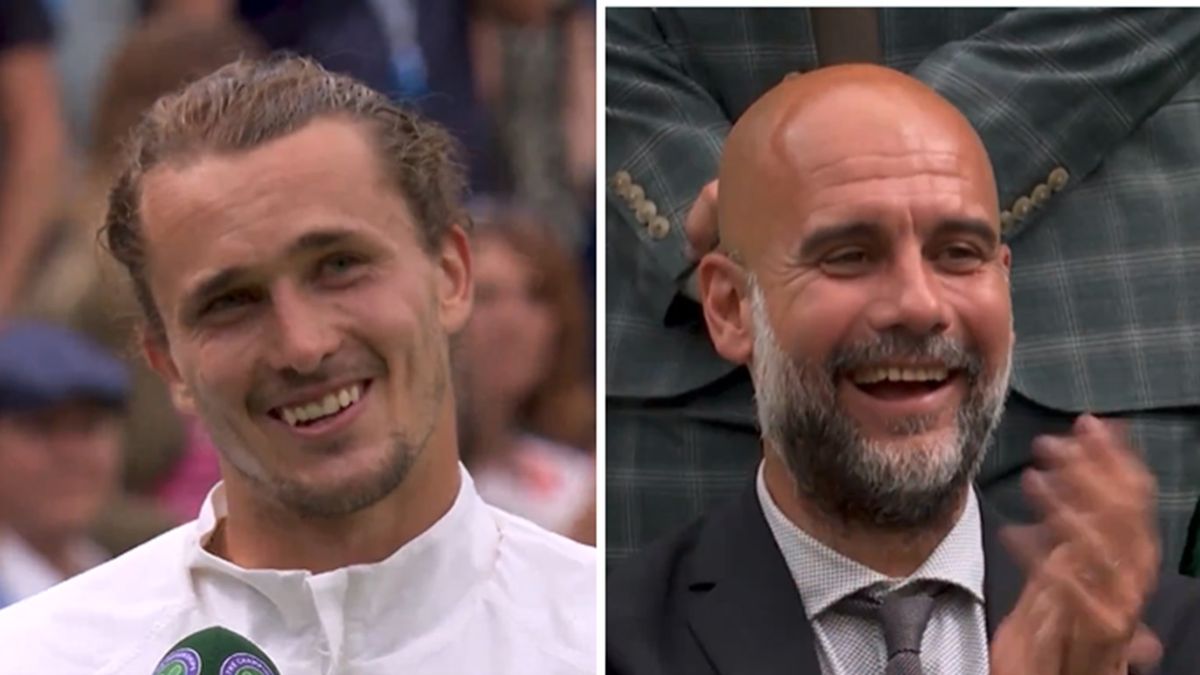 Twitter / Wimbledon / Na zdjęciu: Alexander Zverev i Pep Guardiola