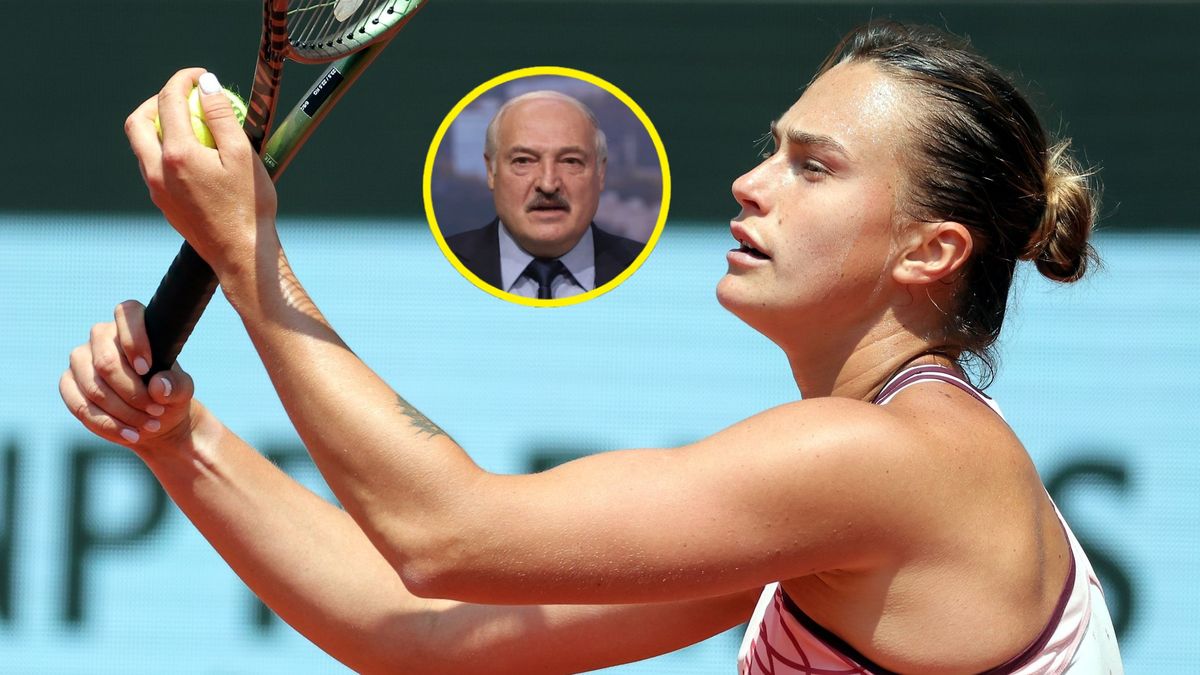 Aryna Sabalenka / małe zdjęcie: Alaksandr Łukaszenka