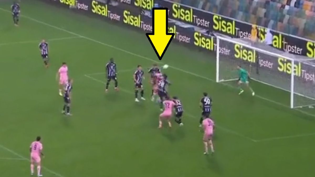 Twitter / Screen / Polsat Sport / Na zdjęciu: Patryk Peda strzelił gola w meczu z Udinese