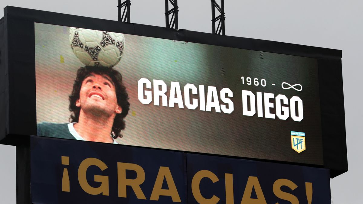 wizerunek Diego Maradony podczas meczu w Buenos Aires