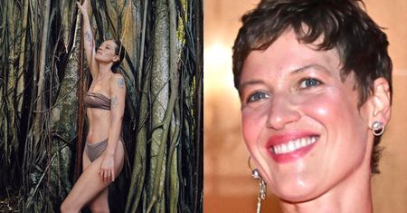 Odziana w bikini Aleksandra Domańska pręży ciało na tle konarów. Zdjęcie zrobił jej 4-letni syn (FOTO)