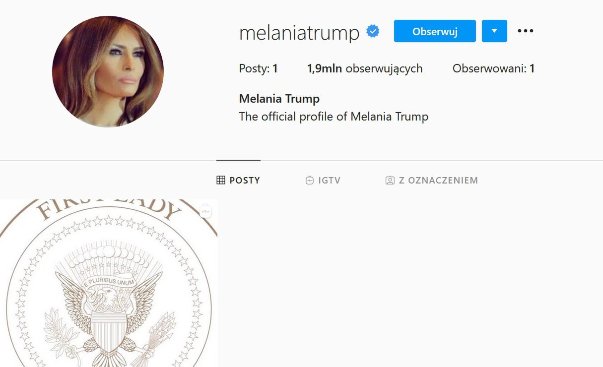 Z prywatnego konta Melanii Trump zniknęły wszystkie posty.