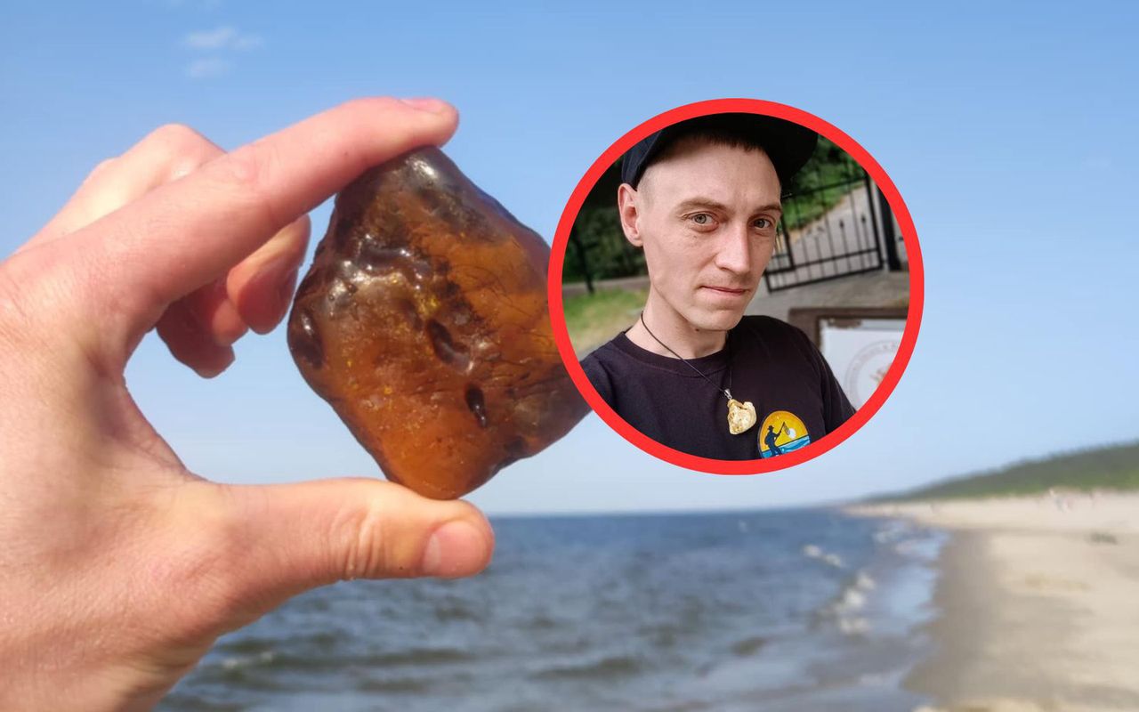 Nie tylko na plaży. Pan Piotr przyznaje: "Tam też znajdujemy bursztyn"