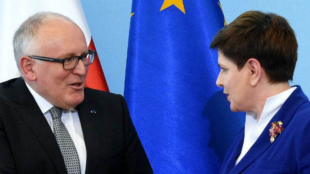Beata Szydło i Frans Timmermans