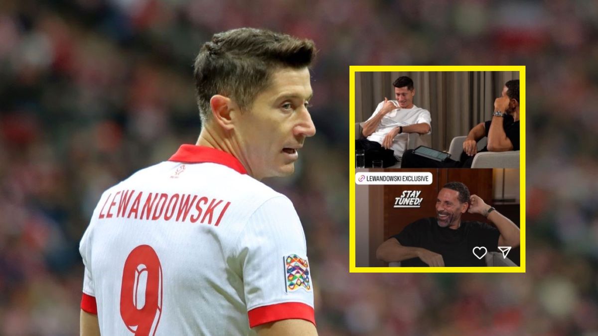 WP SportoweFakty / Mateusz Czarnecki/www.instagram.com/stories/rioferdy5  / Na zdjęciu: Robert Lewandowski (w ramce: z Rio Ferdinandem)