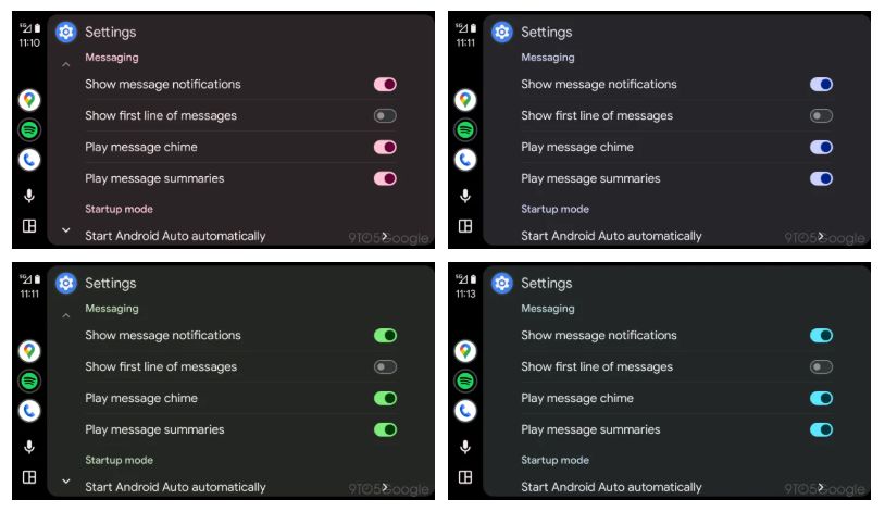 Interfejs Material You w Androidzie Auto