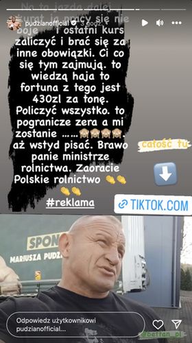 Fot. Instagram/Mariusz Pudzianowski