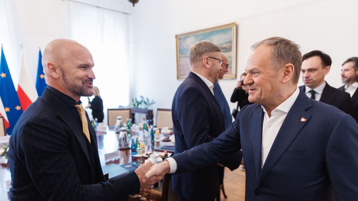 Spotkanie premiera z przedsiębiorcami. Donald Tusk i Rafał Brzos