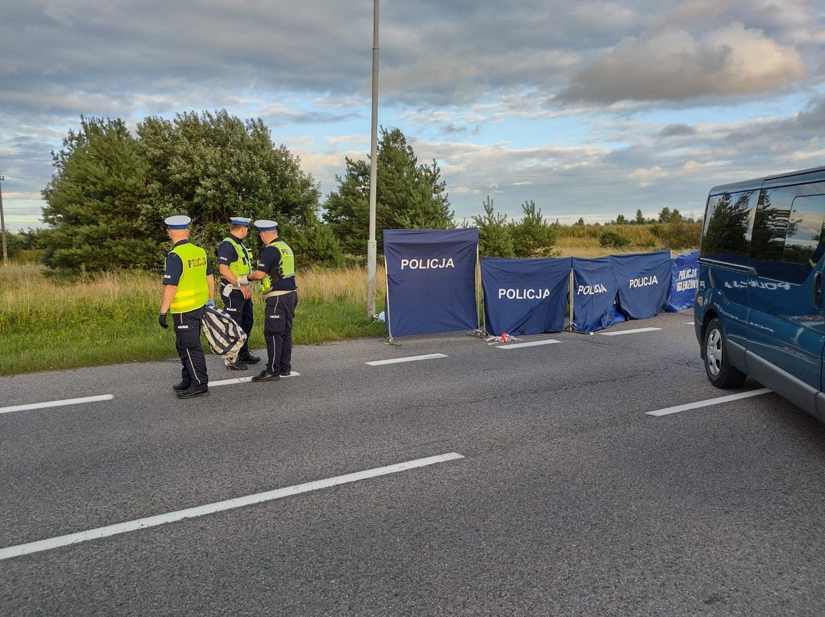 Miejsce wypadku motocyklisty w Suwałkach