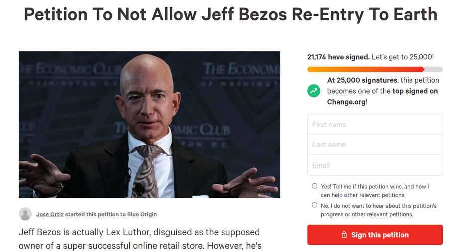 Jeff Bezos petycja