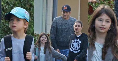 "Zwyczajni" Ashton Kutcher i Mila Kunis buszują z dziećmi po sklepach w poszukiwaniu prezentów (ZDJĘCIA)