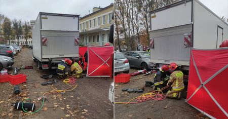 Niebezpieczny wypadek w Gdańsku. Przygnieciony starszy mężczyzna