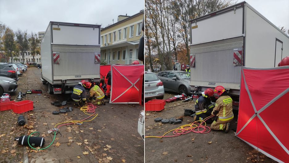 Niebezpieczny wypadek w Gdańsku. Starszy mężczyzna przygnieciony przez samochód dostawczy
