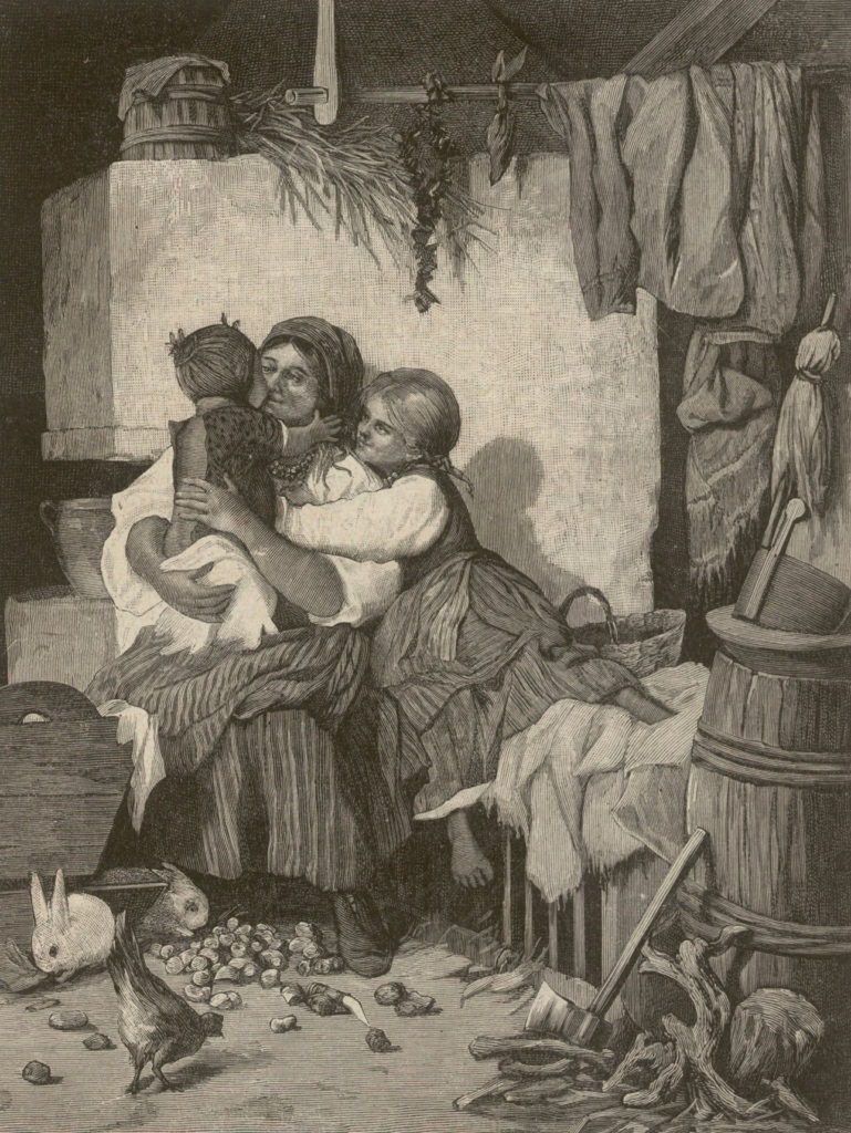 Pierwszy pocałunek matki. Rysunek Jana Zdzisława Konopackiego