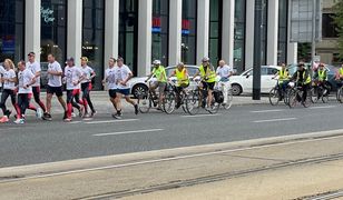 Warszawa. Biegnący pielgrzymi. Ze Śląska przybyli do grobu Popiełuszki