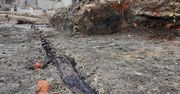 Niecodzienne odkrycie w Brzegu. Z ziemi wyłonił się drewniany zabytek