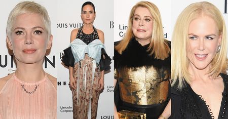 Gwiazdy pozują na imprezie Louis Vuitton: Nicole Kidman, Michelle Williams, Catherine Deneuve w złotej zbroi... (ZDJĘCIA)