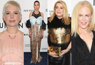 Gwiazdy pozują na imprezie Louis Vuitton: Nicole Kidman, Michelle Williams, Catherine Deneuve w złotej zbroi... (ZDJĘCIA)