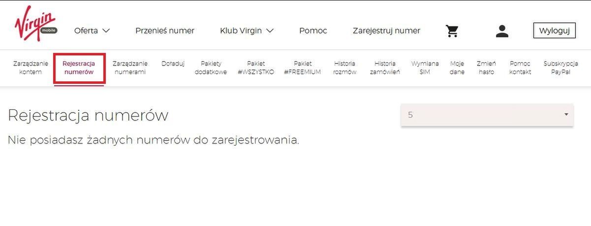Status rejestracji można sprawdzić na stronie virginmobile.pl