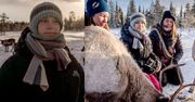 Zmarznięta Greta Thunberg pozuje z reniferami (FOTO)
