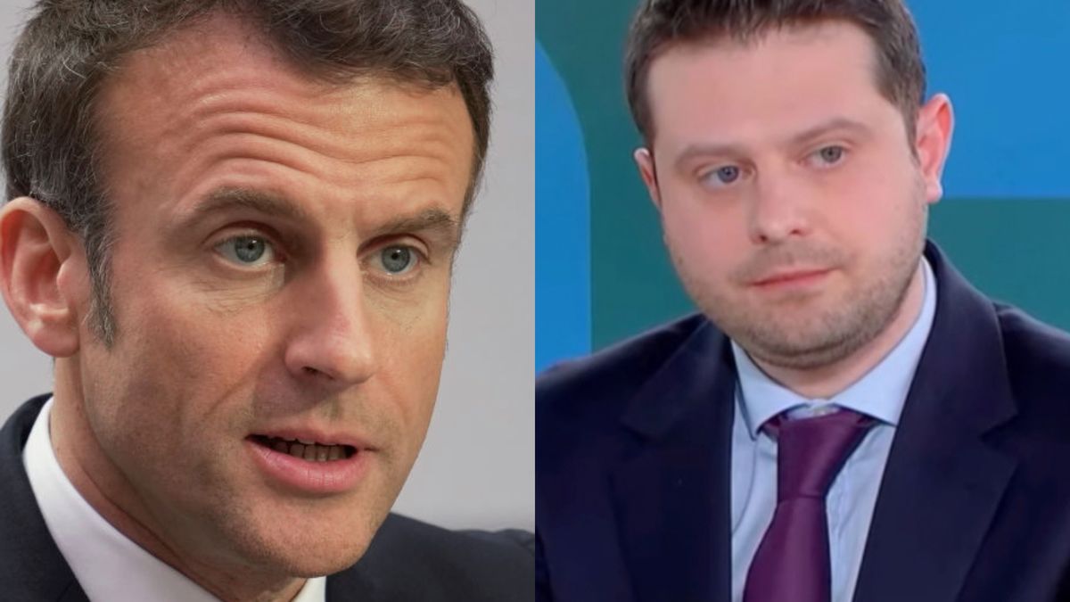 Emmanuel Macron i Denys Kolesnyk 