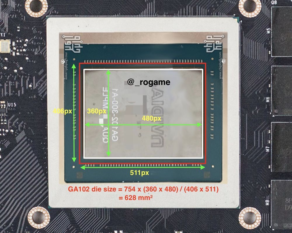 Nvidia Ampere GA102 - rozmiar układu