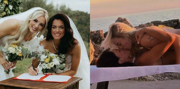 Agnieszka Skrzeczkowska i Karolina Brzuszczyńska wymieniają czułości na leżaku podczas podróży poślubnej: "MIESIĄC MIODOWY"