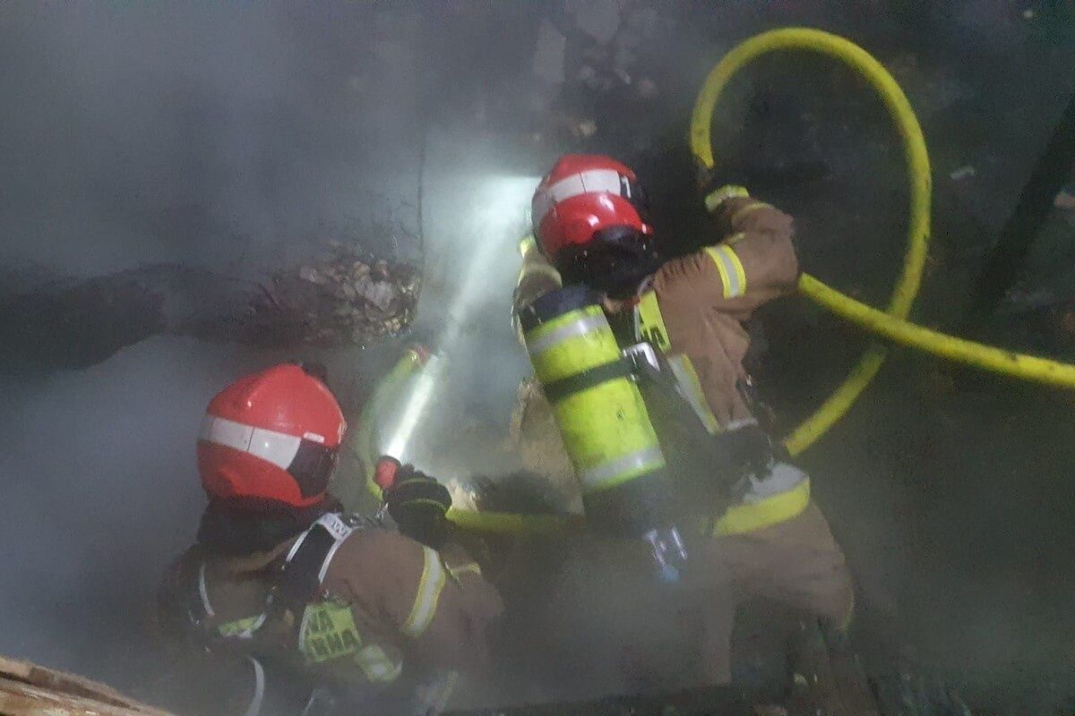 Pożar pustostanu przy ul. Gminnej w Lublinie
