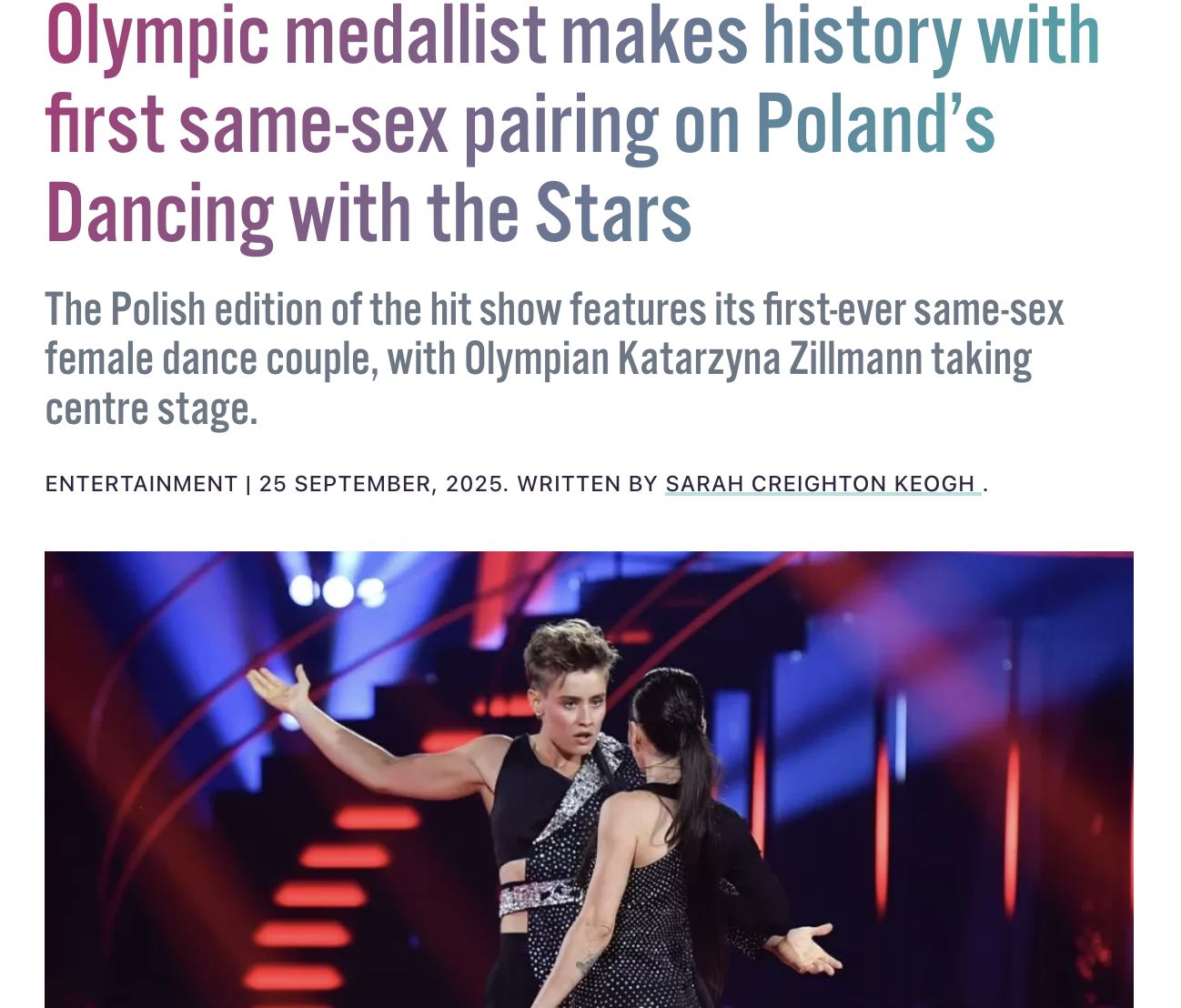 Zagraniczne media piszą o występie Katarzyny Zillmann w "TzG"