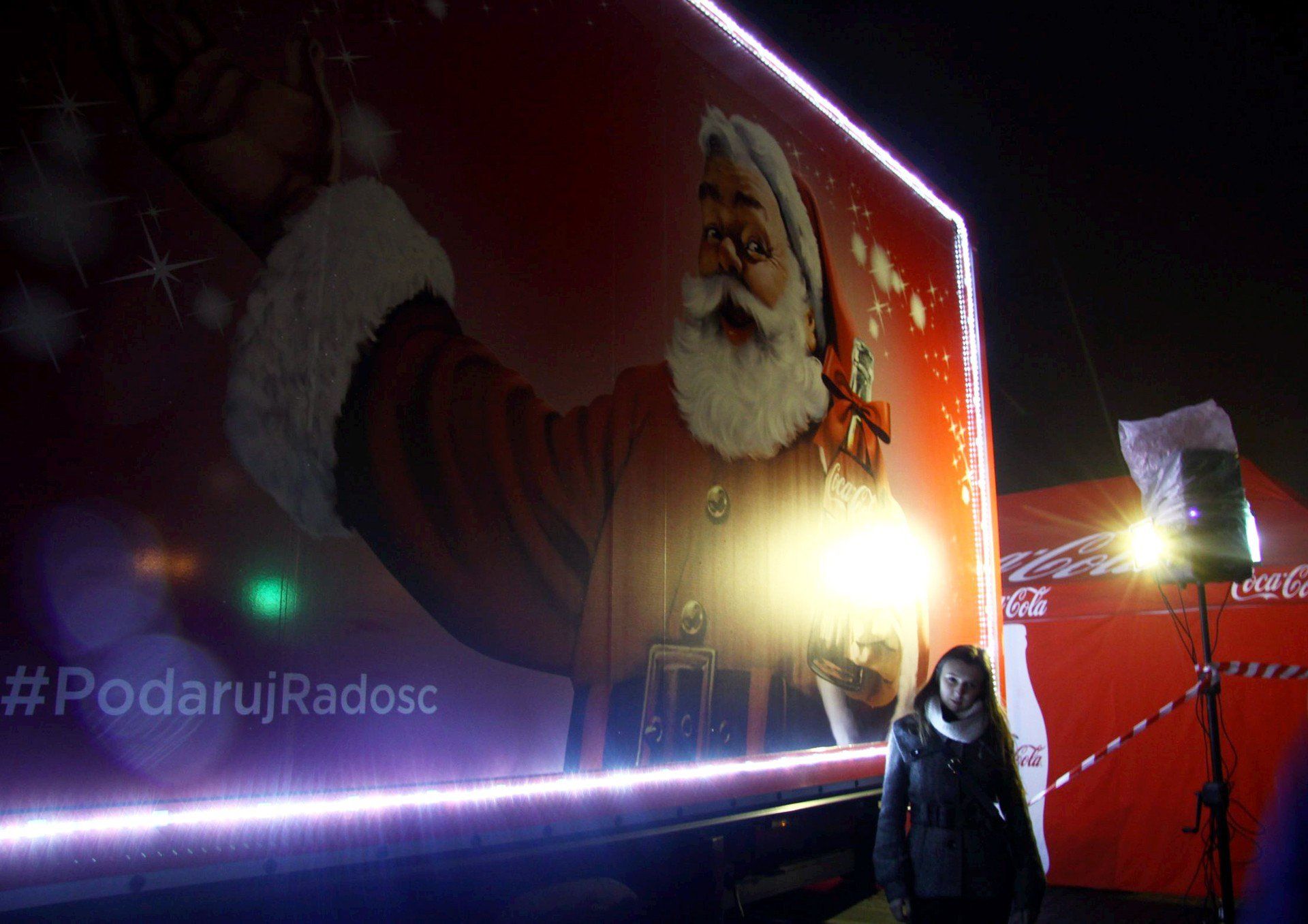 Ciężarówka Coca Coli stanęła na Placu Zamkowym w Lublinie w 2014 roku