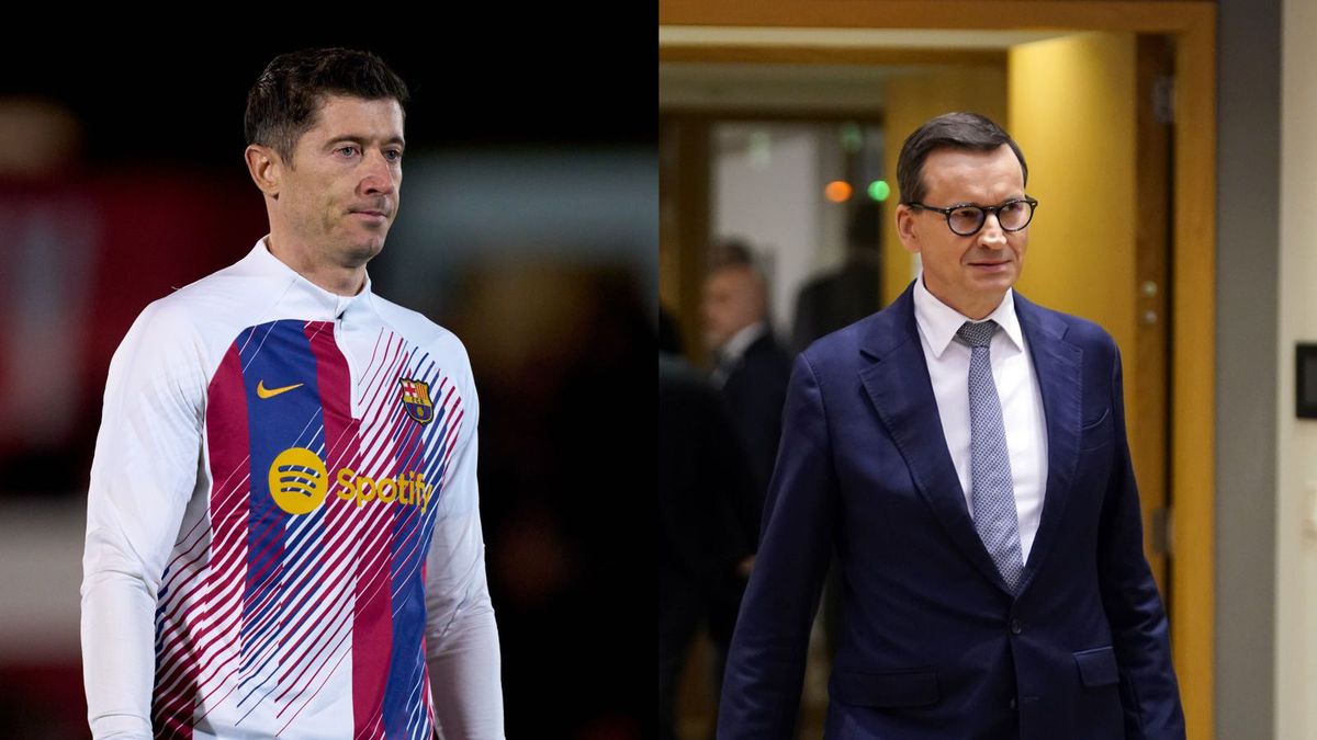 Na zdjęciu: Robert Lewandowski i Mateusz Morawiecki