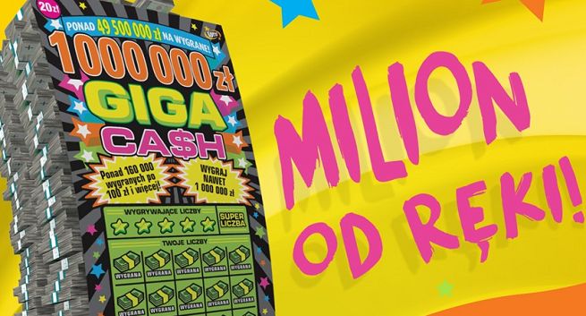 „Milion od ręki” w zdrapce Giga Cash Totalizatora Sportowego