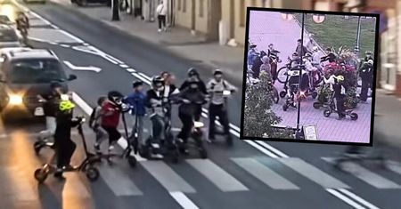 Gang hulajnóg z Góry Kalwarii. Nagranie straży miejskiej
