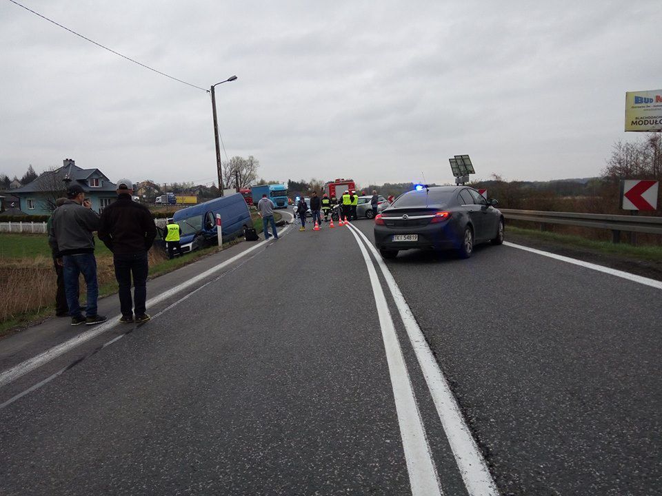 Wypadek na drodze krajowej K9 w miejscowości Rudka