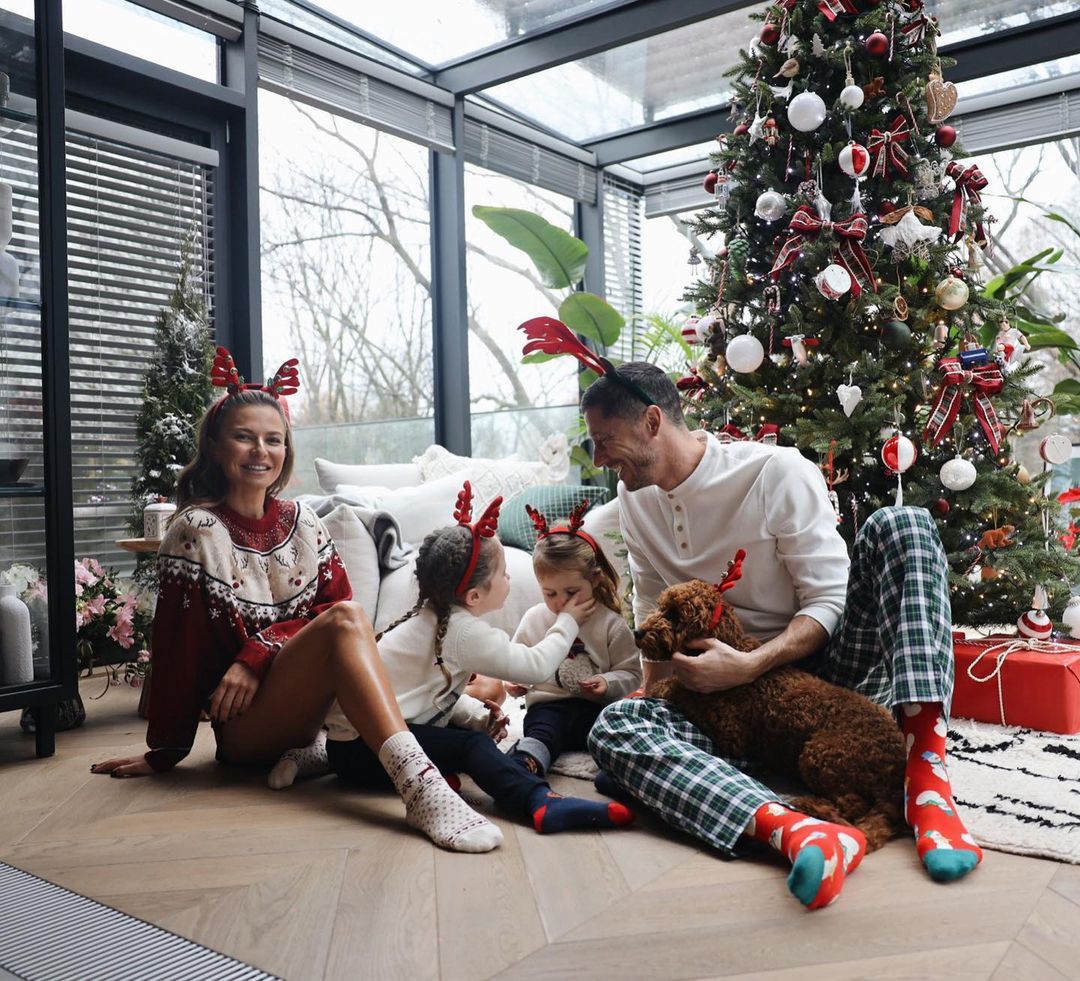 Robert Lewandowski i Anna Lewandowski w Boże Narodzenie