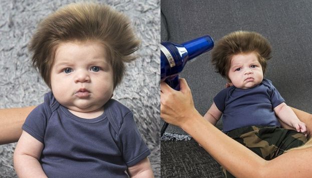 Hit internetu: 2-MIESIĘCZNY niemowlak z burzą włosów! (ZDJĘCIA)