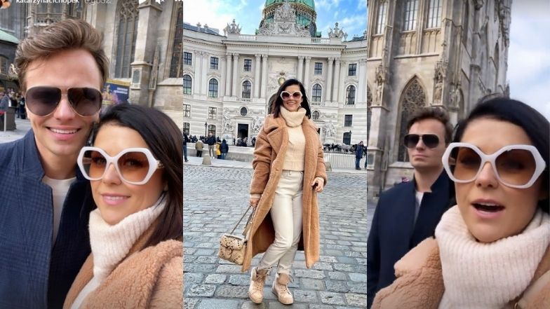 Katarzyna Cichopek i Marcin Hakiel pozdrawiają z Wiednia