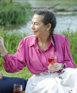 Krystyna Kamińska z żoną Agnieszką na pikniku w warszawskim parku